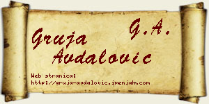 Gruja Avdalović vizit kartica